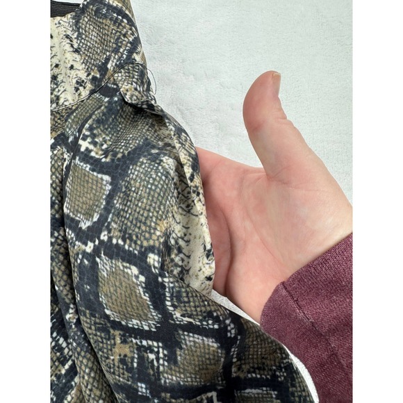 Gracia Pleated Satin Wide Leg Pants Women Medium  Snake Print Flowy Boho - Picture 10 of 13